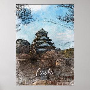 Osaka Castle Sketch Poster