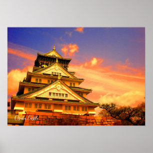 Osaka Castle (solnedgång) Poster