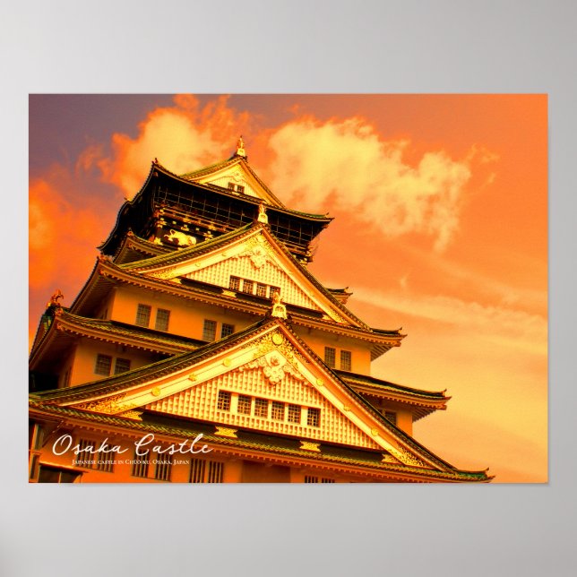 Osaka Castle (solnedgång) Poster (Framsidan)