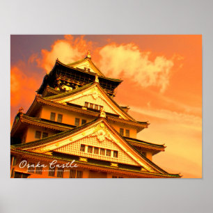 Osaka Castle (Solnedgång ver.) Poster