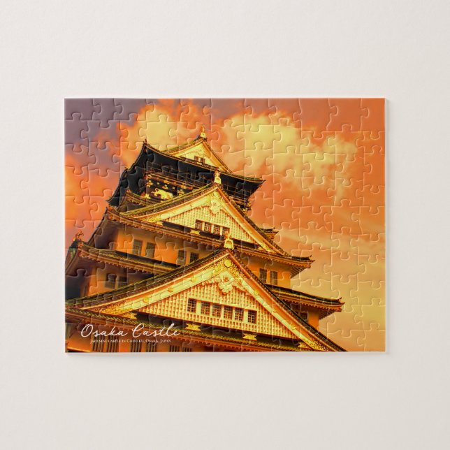 Osaka Castle (Sunset ver.) ジグソーパズル Pussel (Horisontell)