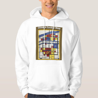 OSAKA central map Piet Mondrian style Hoodie