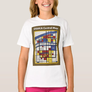 OSAKA central map Piet Mondrian style T Shirt