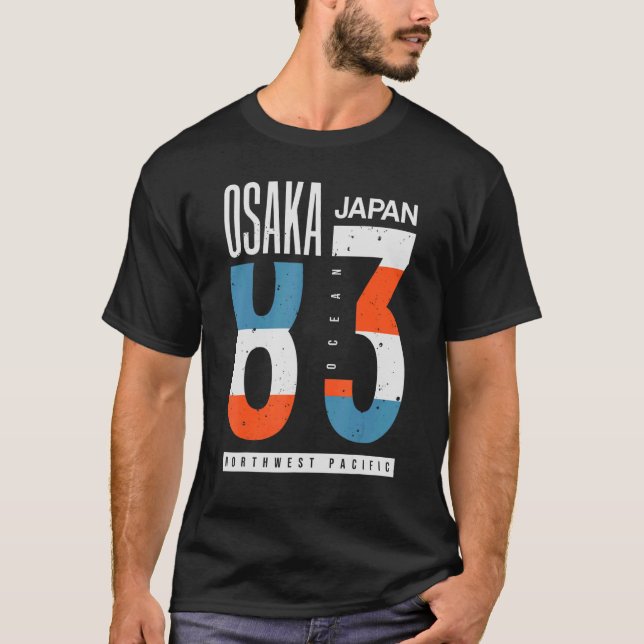 Osaka Japan 83 Ocean North Väster Pacific T Shirt (Framsida)
