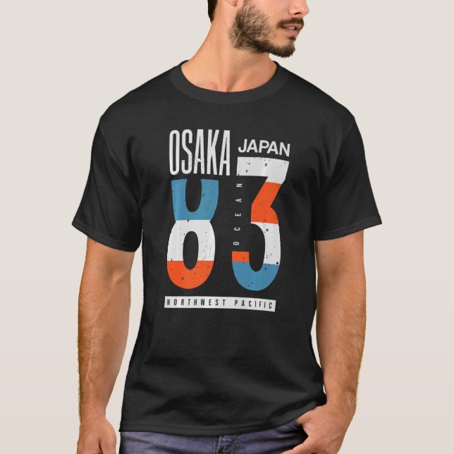 Osaka Japan 83 Ocean North Väster Pacific T Shirt (Framsida)