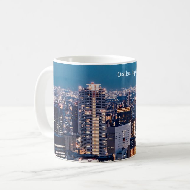 Osaka Japan cityscape-foto Kaffemugg (Framsida vänster)