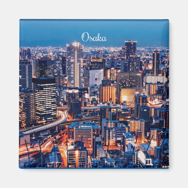 Osaka Japan cityscape-foto Magnet (Framsidan)