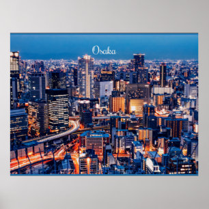 Osaka Japan cityscape-foto Poster