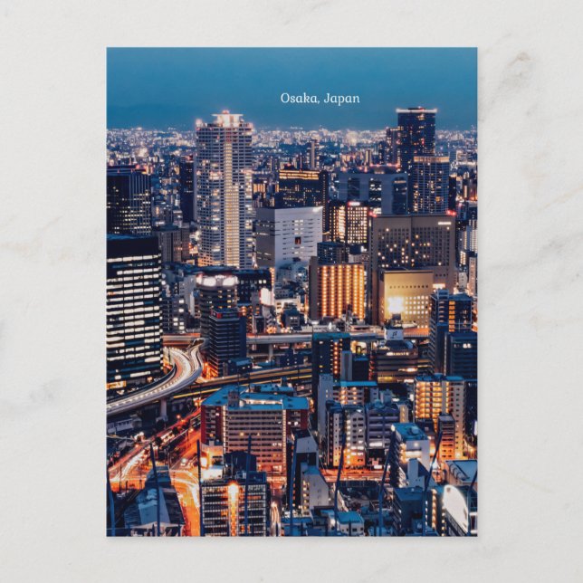 Osaka Japan cityscape-foto Vykort (Framsida)
