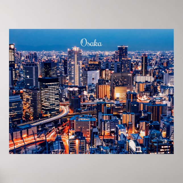 Osaka, Japan cityscape Poster (Framsidan)