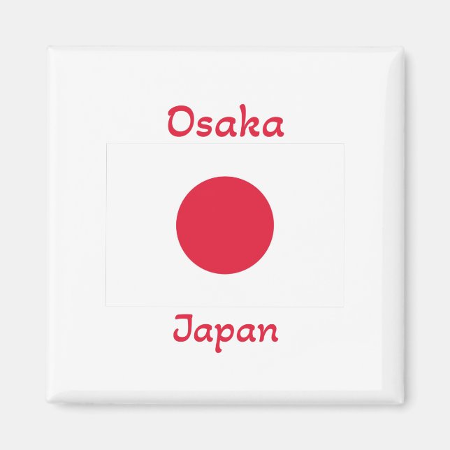 Osaka Japan Flagga Magnet (Framsidan)