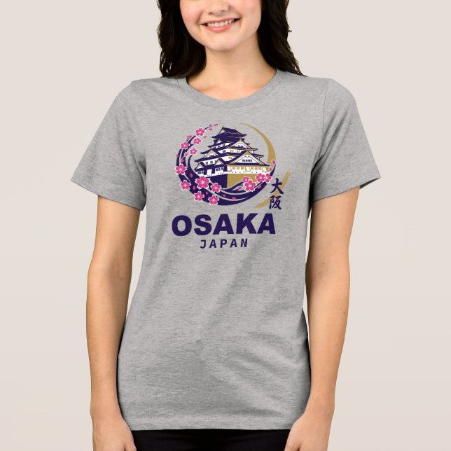 Osaka Japan Körsbärsblom T Shirt (Framsida)