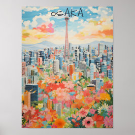 Osaka Japan Resa Stad Väggkonst Estetik
