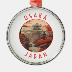 Osaka Japan Retro Distress Circle Julgransprydnad Metall