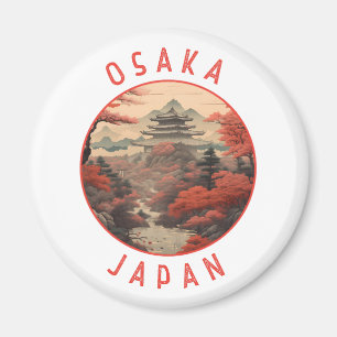 Osaka Japan Retro Distress Circle Magnet