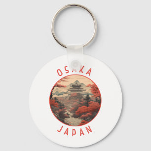 Osaka Japan Retro Distress Circle Nyckelring