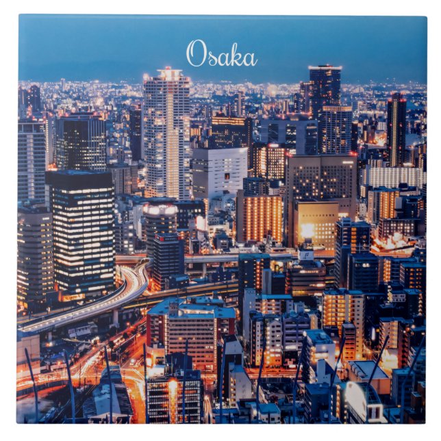 Osaka Japan stadsbild Kakelplatta (Framsidan)