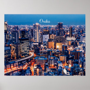 Osaka, Japan stadsbild Poster