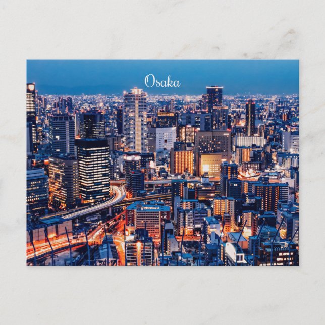 Osaka Japan stadsbildsfoto Helg Vykort (Framsida)