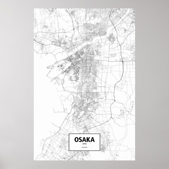 Osaka, Japan (svart på vitt) Poster (Framsidan)
