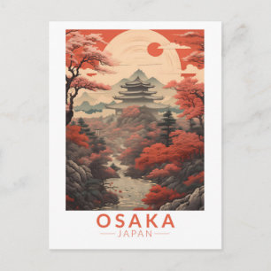 Osaka Japan Travel Art Vintage Vykort