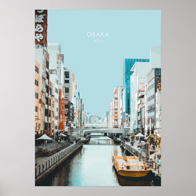 Osaka, Japan Travel Artwork Poster (Framsidan)