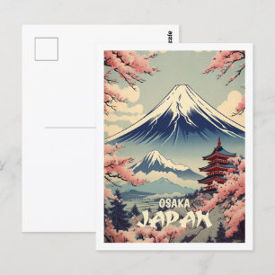 Osaka Japan Vintage Berömd Travel Ställe Vykort