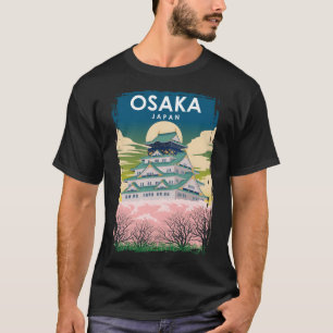 Osaka Japan Vintage Minimal Retro Travel Poster T Shirt