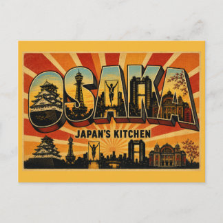 Osaka Japans kök Vintage Resa Konst Vykort
