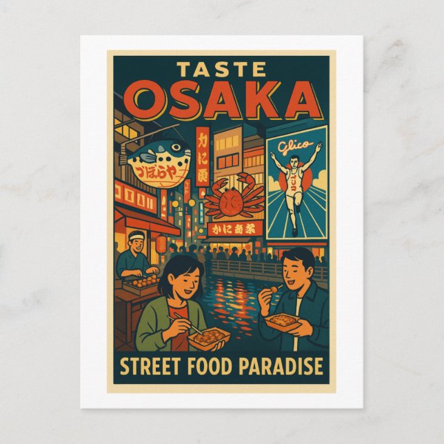 Osaka – Paradis för gatumat Vykort (Framsida)