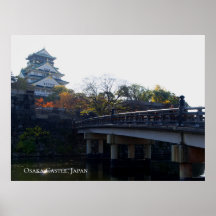 Osaka slott från bron Japan Resmål