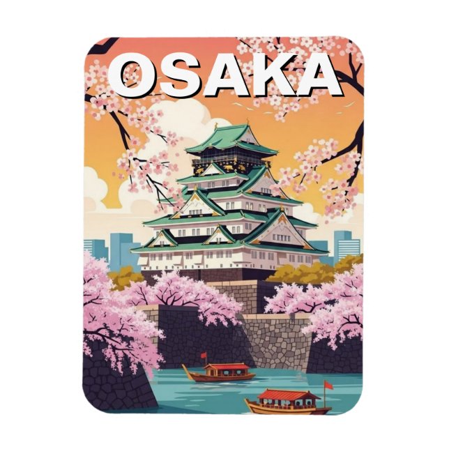 Osaka slott Japan Magnet (Vertikal)