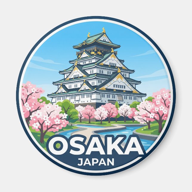 Osaka slott Japan Magnet (Framsidan)