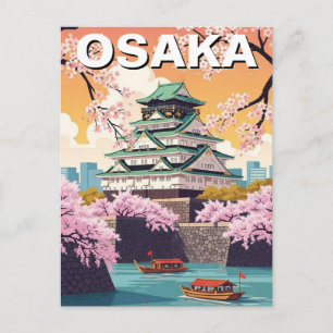 Osaka slott Japan Vykort