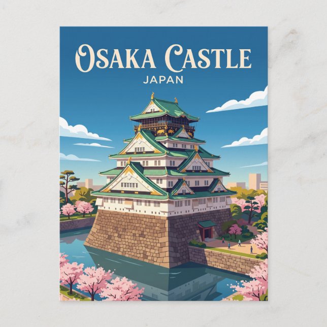 Osaka slott Japan Vykort (Framsida)