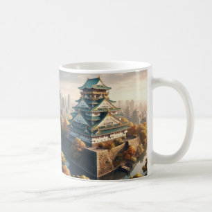 Osaka slott Japans landskap Vintage Resa Kaffemugg