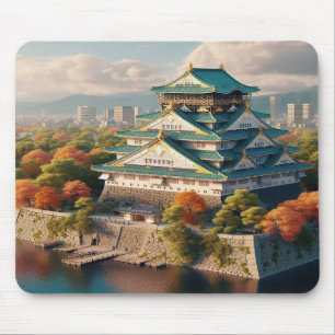 Osaka slott Japans landskapsvy Vintage Resa Musmatta