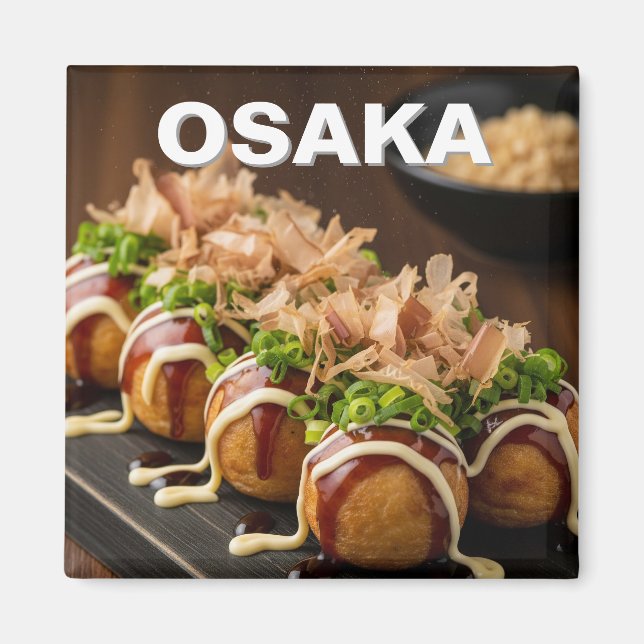Osaka Takoyaki Japansk Food Magnet (Framsidan)