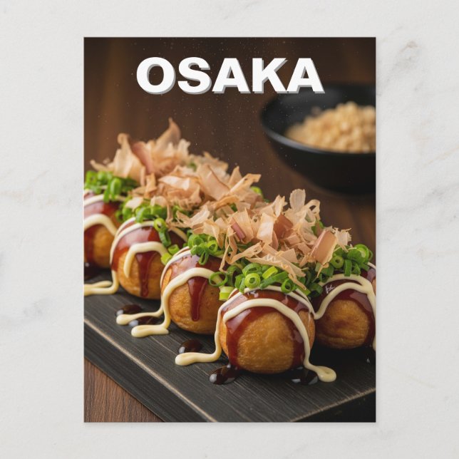 Osaka Takoyaki Japansk Mat Vykort (Framsida)