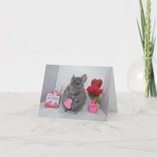 Osäker chinchilla-valentin helgkort