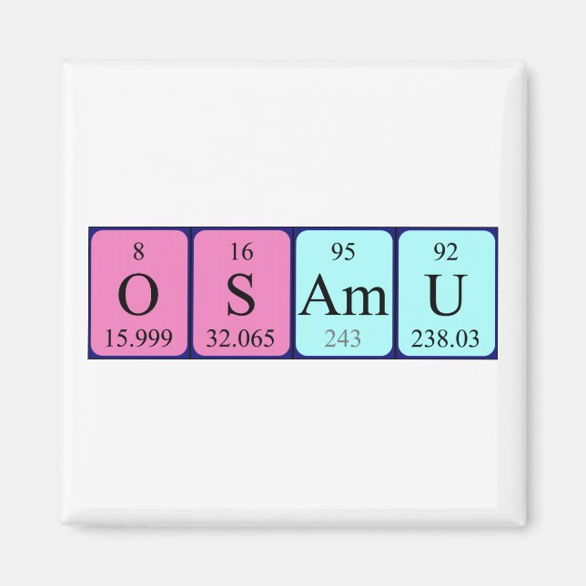 Osamu periodiskt bord namn magnet (Framsidan)