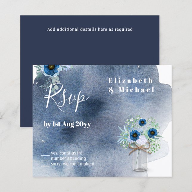 OSAN Monokromatisk BUDGET Dusty Blue Blommigt (Fram/baksida)