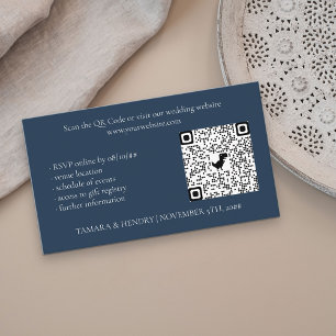 Osan QR-koden Bröllop för marin blå Online Tilläggskort