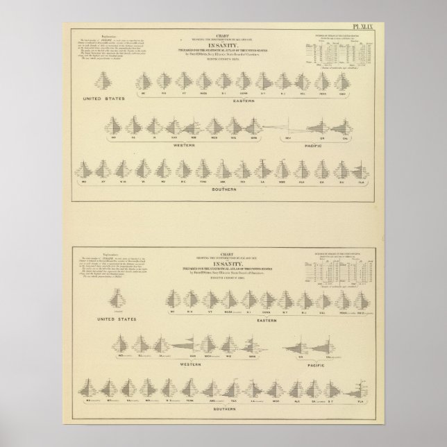 Osanitet, USA:s statistiska litografi Poster (Framsidan)