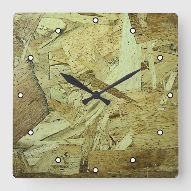 OSB Chip Board Plywood med punkter Fyrkantig Klocka (Framsida)
