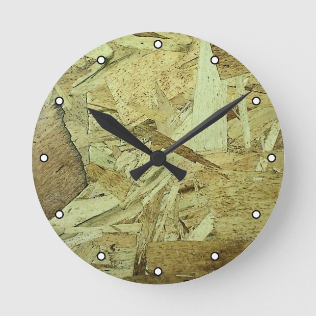 OSB Chip Board Plywood med punkter Rund Klocka (Framsida)