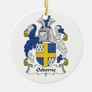 Osborne familjvapensköld julgransprydnad keramik
