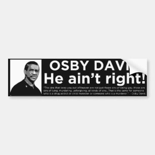Osby Davis "är han inte den högra" bildekalet Bildekal