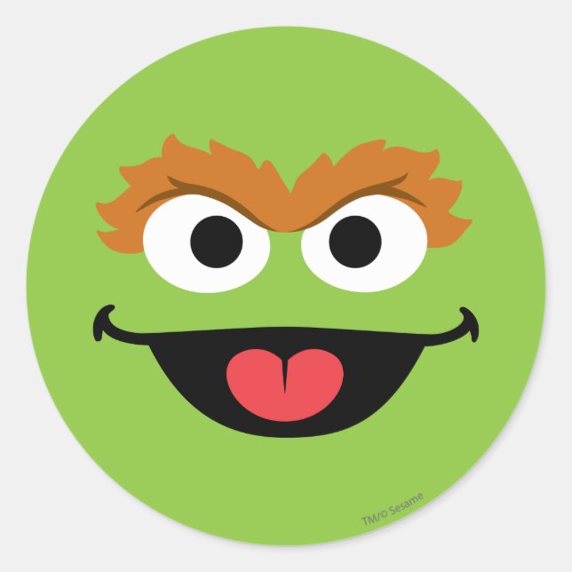 Oscar Ansikte Art Runt Klistermärke (Framsida)