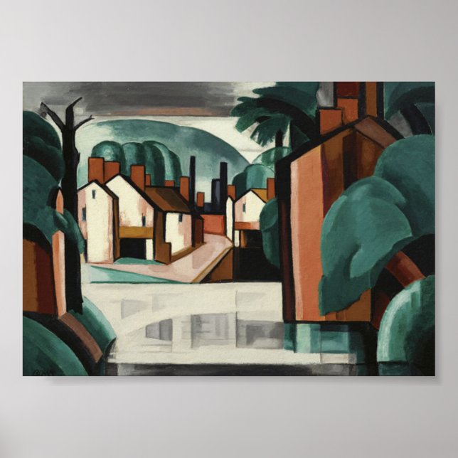 Oscar Bluemner-målning, Gamla Canal Port, NJ Poster (Framsidan)